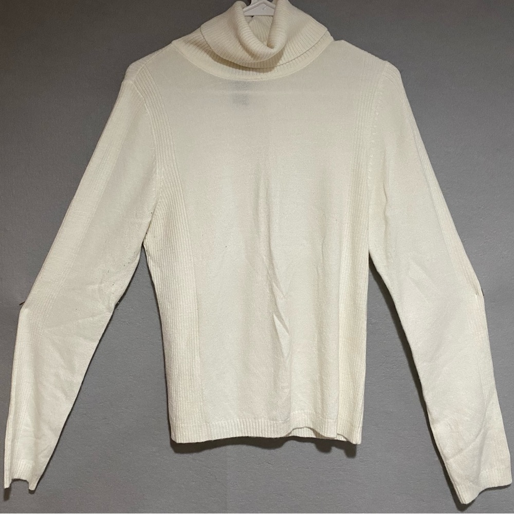 White Takeout Turtle neck sweater